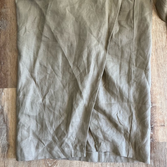 Reformation - Florence linen midi wrap skirt / size M petite / tan - Picture 6 of 14